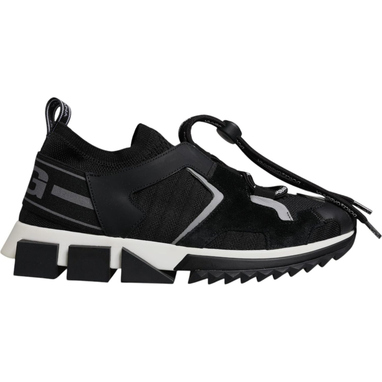 Dolce & Gabbana Black Mesh Sorrento Trekking Sneakers Shoes LA12534-38.5