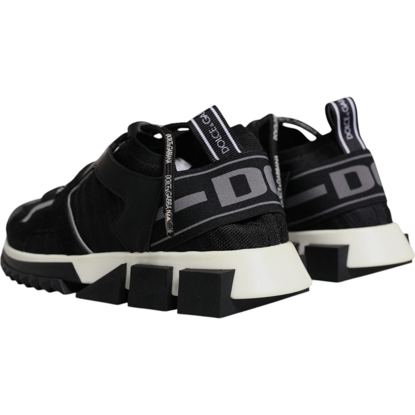 Dolce & Gabbana Black Mesh Sorrento Trekking Sneakers Shoes LA12535-39.5