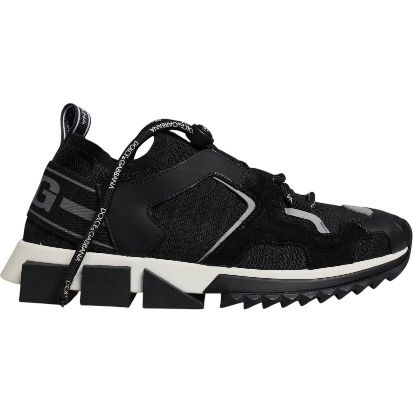 Dolce & Gabbana Black Mesh Sorrento Trekking Sneakers Shoes LA12535-39.5
