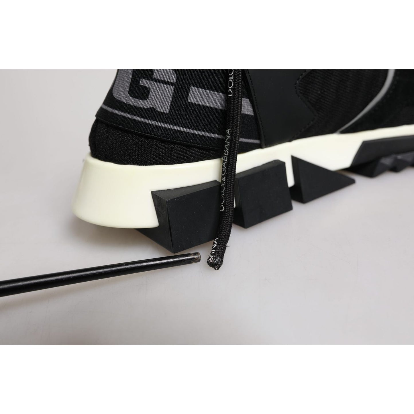 Dolce & Gabbana Black Mesh Sorrento Trekking Sneakers Shoes LA12535-39.5