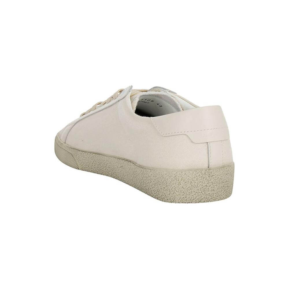 Back view of Saint Laurent SL06 Signa Sneakers showing flat crater sole and minimalist design