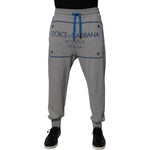 Dolce & Gabbana Gray Logo Cotton Men Jogger Sweatpants Pants PAN76005-48