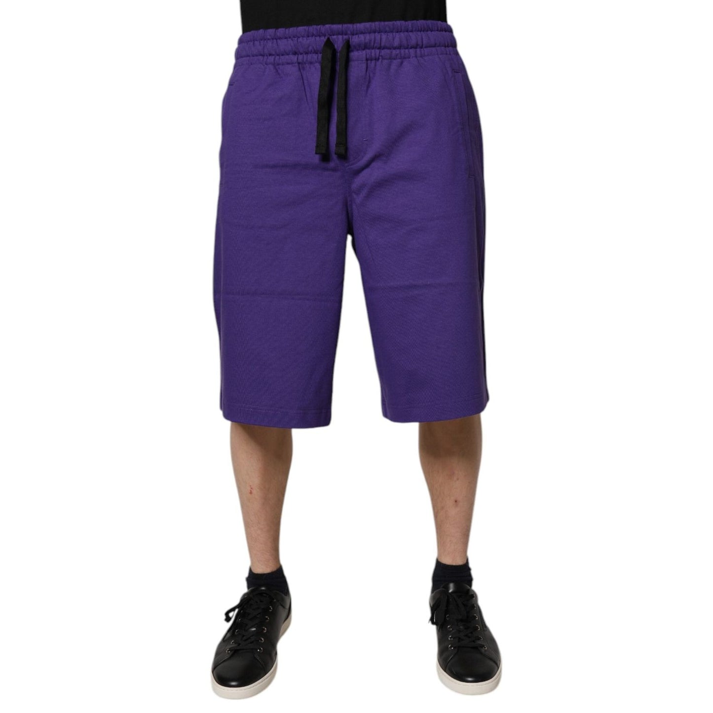 Dolce & Gabbana Purple Cotton Men Bermuda Sweatshorts Shorts PAN75762-46
