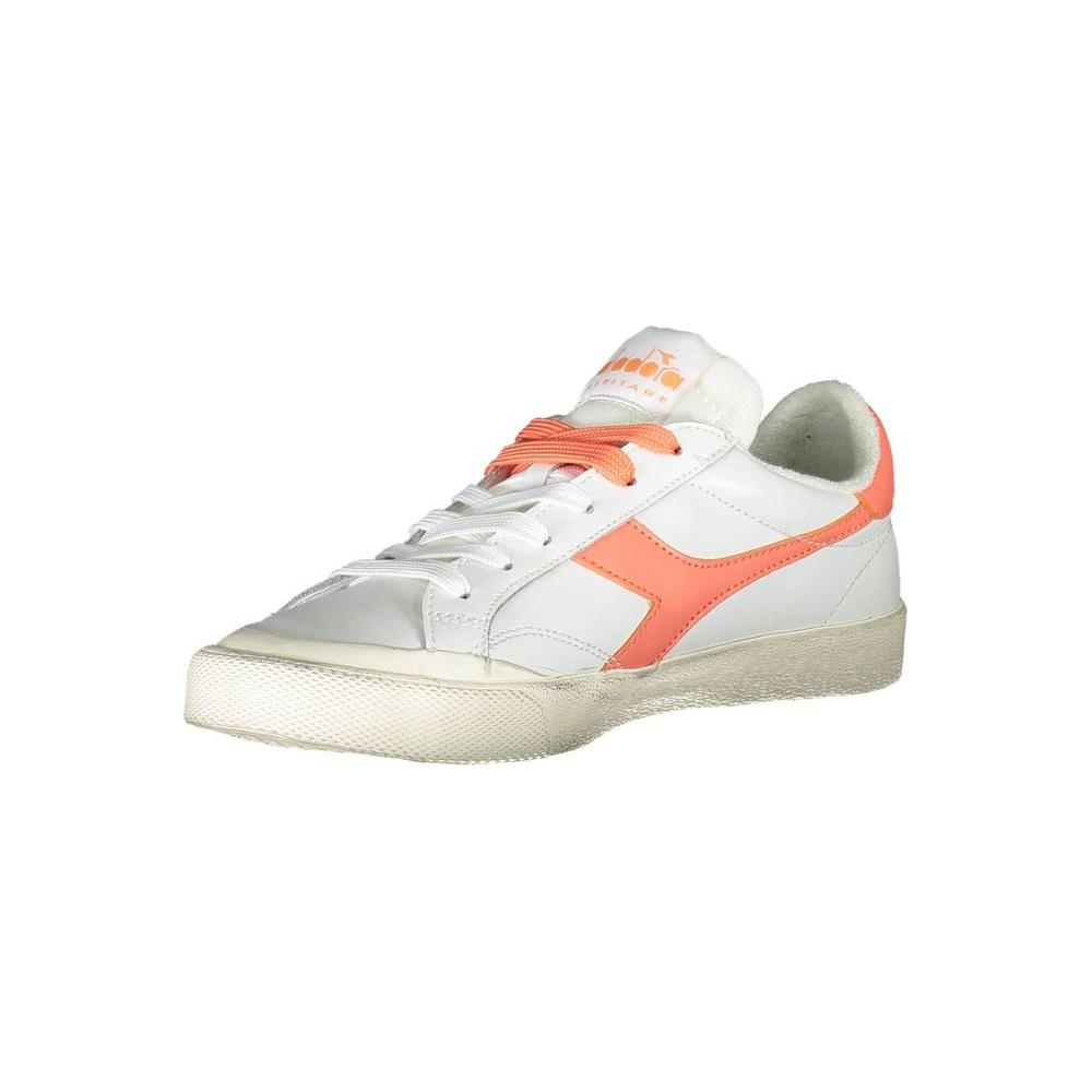 Diadora White Leather Women Sneaker Diadora Light Gray