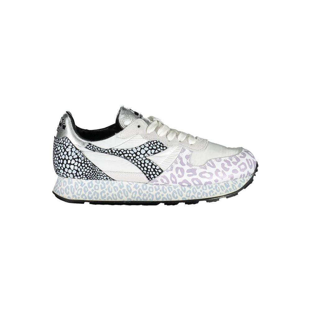 Diadora White Fabric Women Sneaker Diadora Light Gray