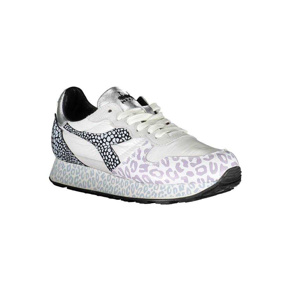 Diadora White Fabric Women Sneaker Diadora Light Gray