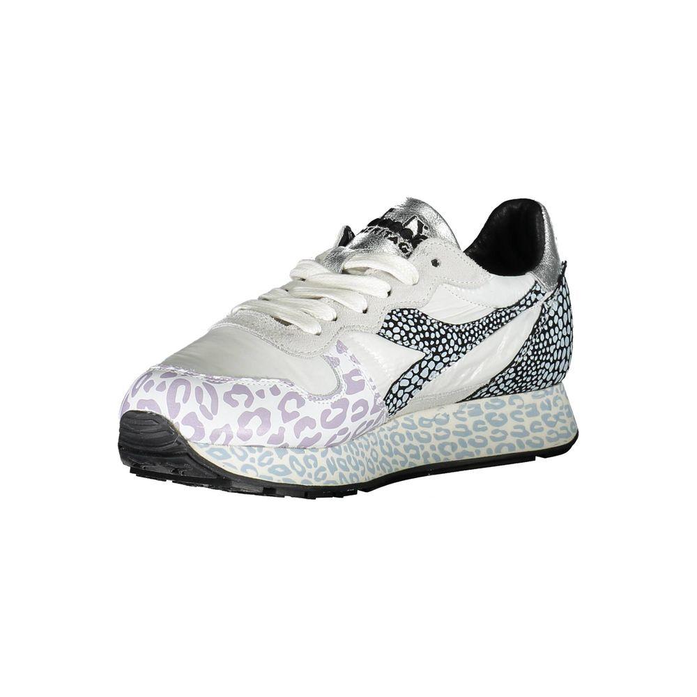Diadora White Fabric Women Sneaker Diadora Light Gray