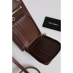 Dolce & Gabbana Brown Leather Neck Strap Cross Body Sling Bag BAG4291