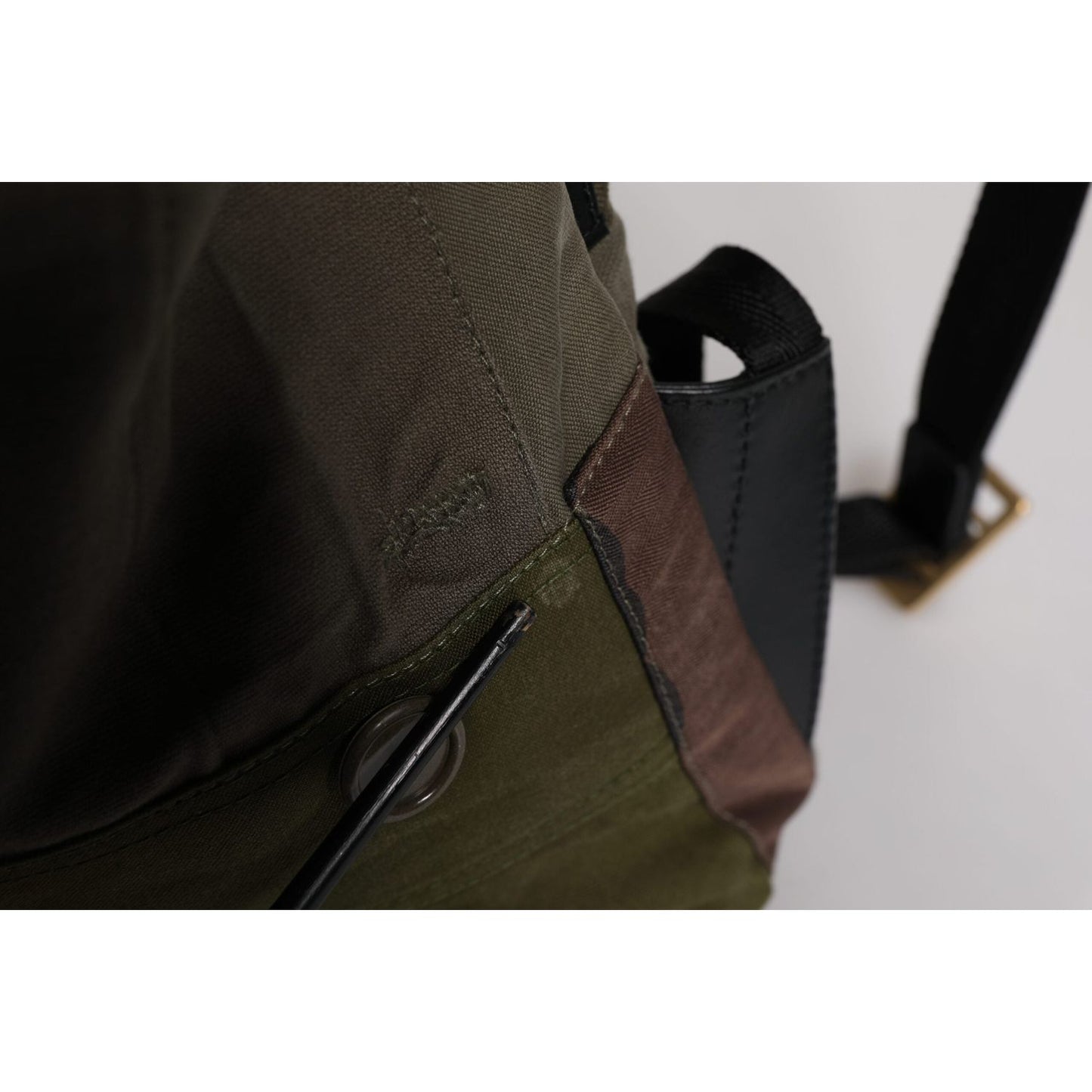 Dolce & Gabbana Military Green Patchwork Rucksack Backpack Bag BAG4399
