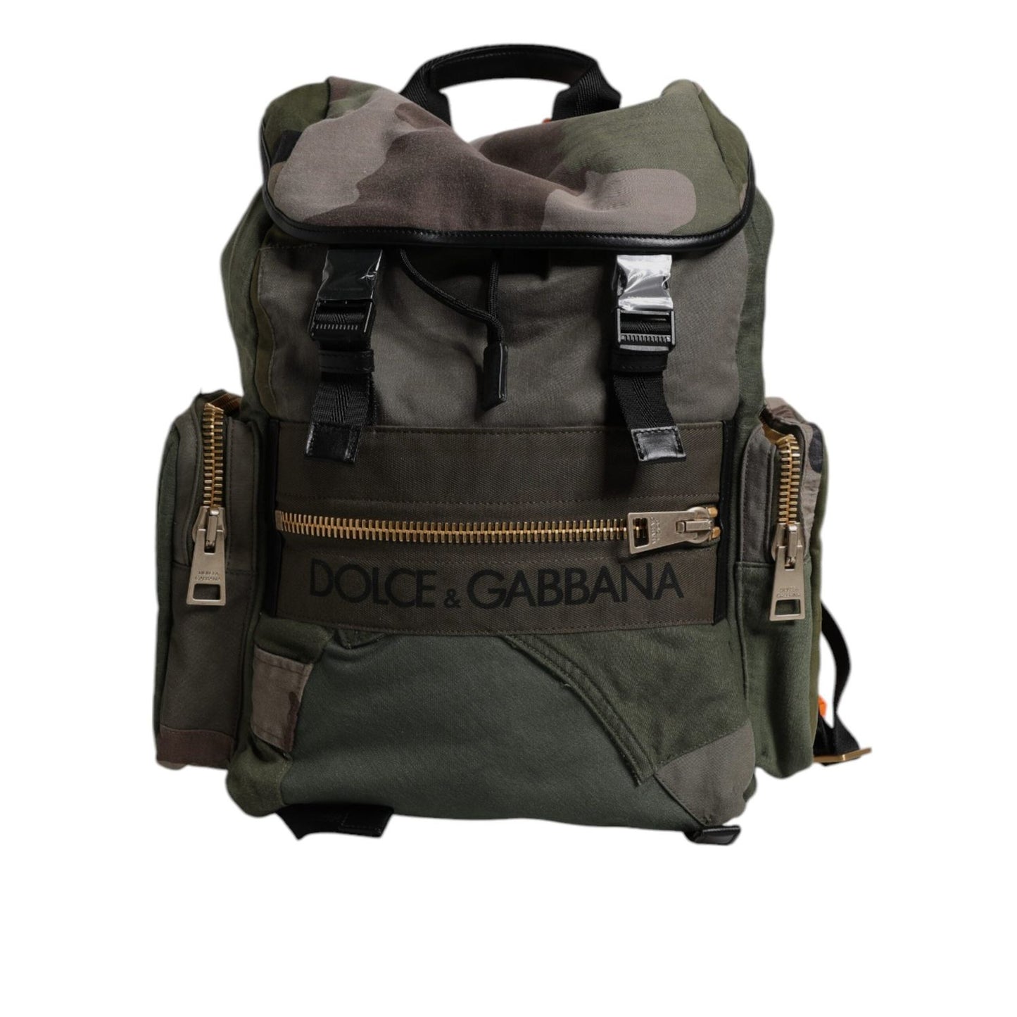 Dolce & Gabbana Military Green Patchwork Travel Backpack Bag BAG4452