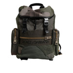 Dolce & Gabbana Military Green Patchwork Travel Backpack Bag BAG4452