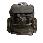 Dolce & Gabbana Military Green Patchwork School Backpack Bag BAG4458