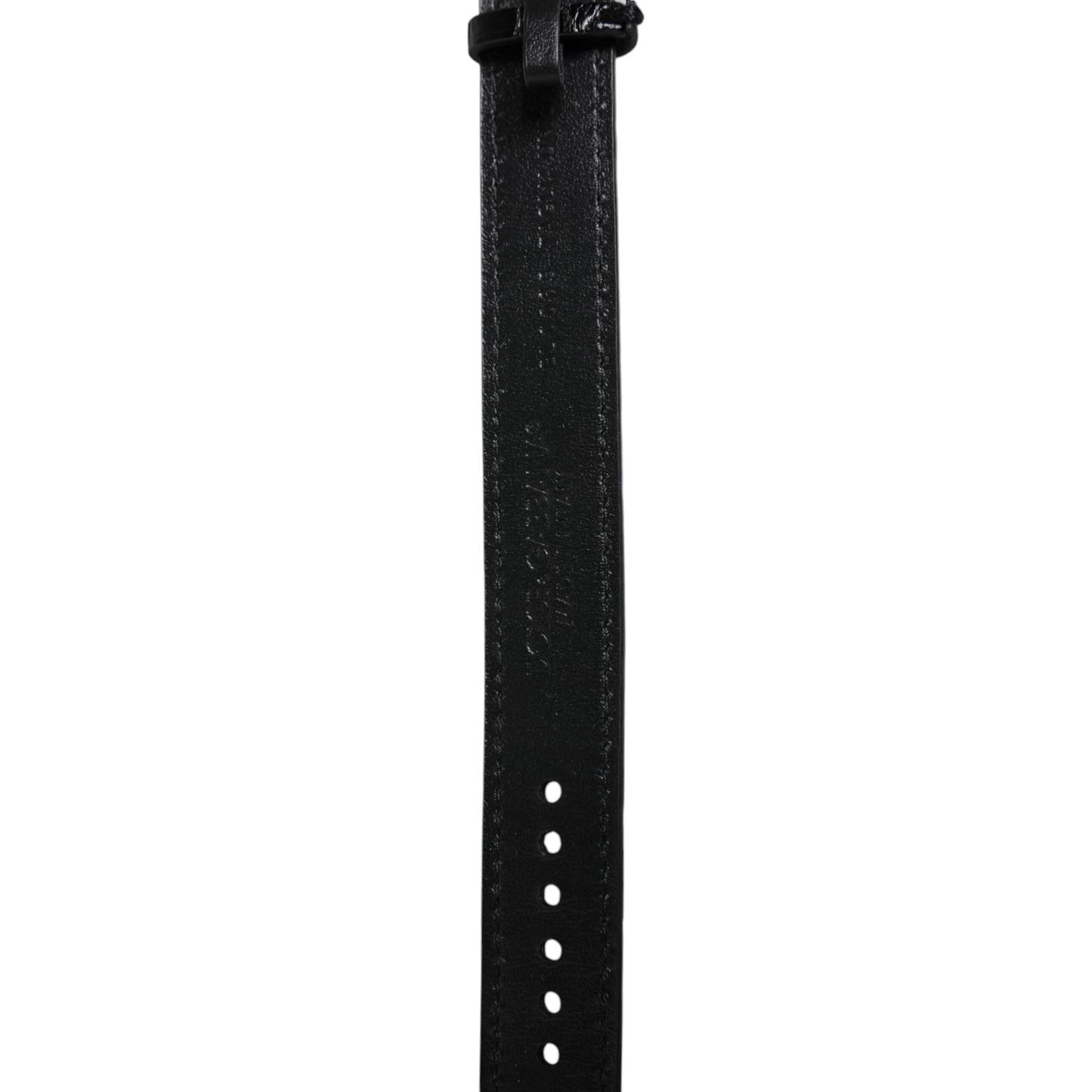 Dolce & Gabbana Black Exotic Leather Gold Tone Metal Buckle Armband