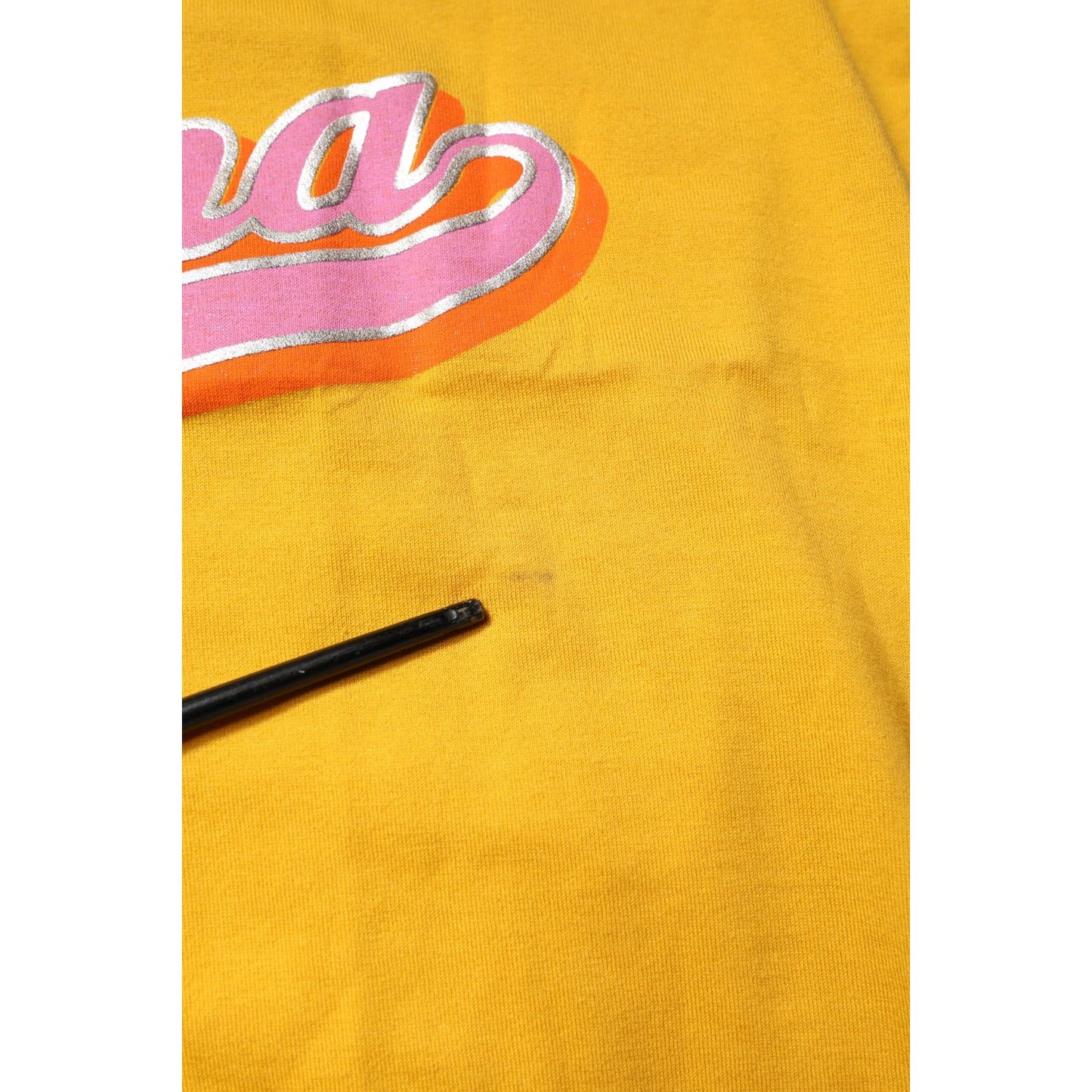 Dolce & Gabbana Yellow Printed Cotton Short Sleeves T-shirt