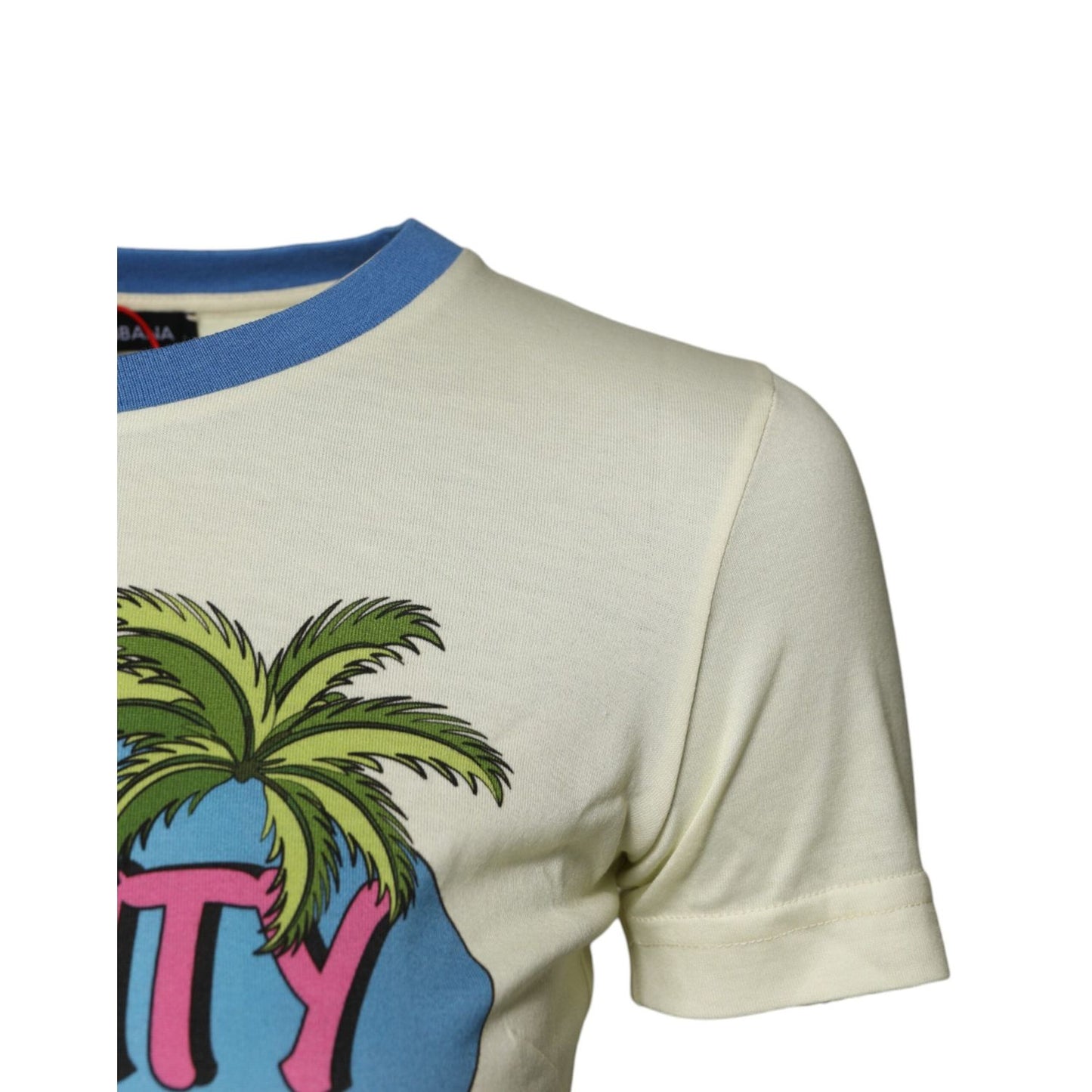 Dolce & Gabbana Light Yellow Cotton Short Sleeve T-shirt TSH87154-36