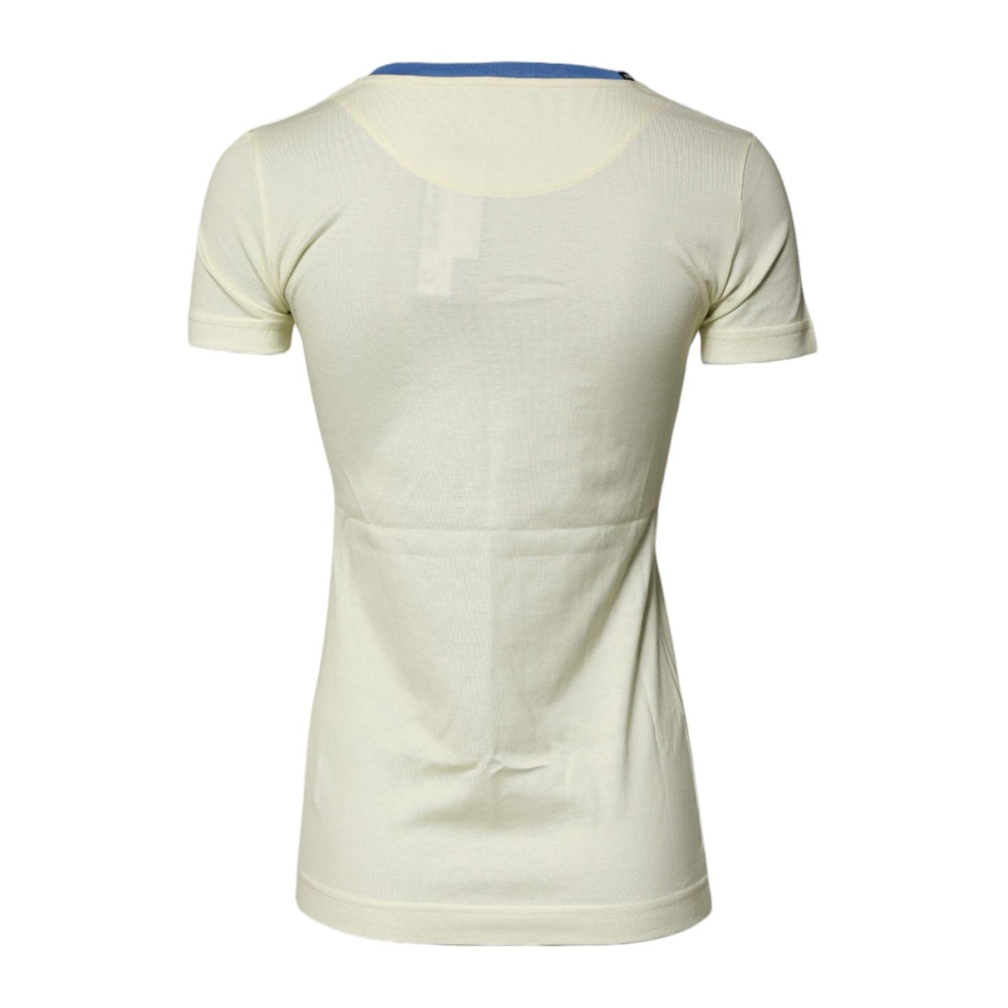 Dolce & Gabbana Light Yellow Cotton Short Sleeve T-shirt TSH87154-36