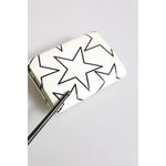 Dolce & Gabbana White Leather Trifold DG Star Print Card Holder Wallet