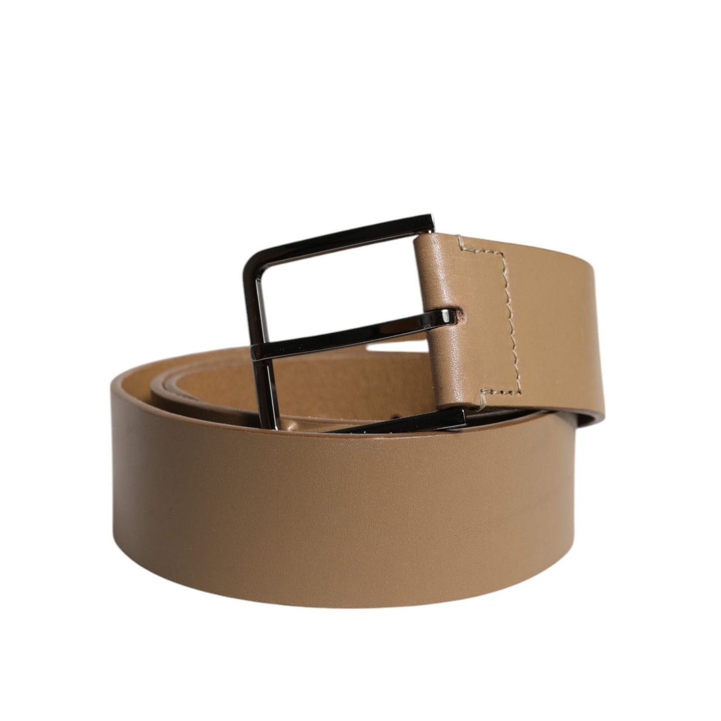 Dolce & Gabbana Brown Leather Classic Metal Logo Buckle Belt BEL9308-90