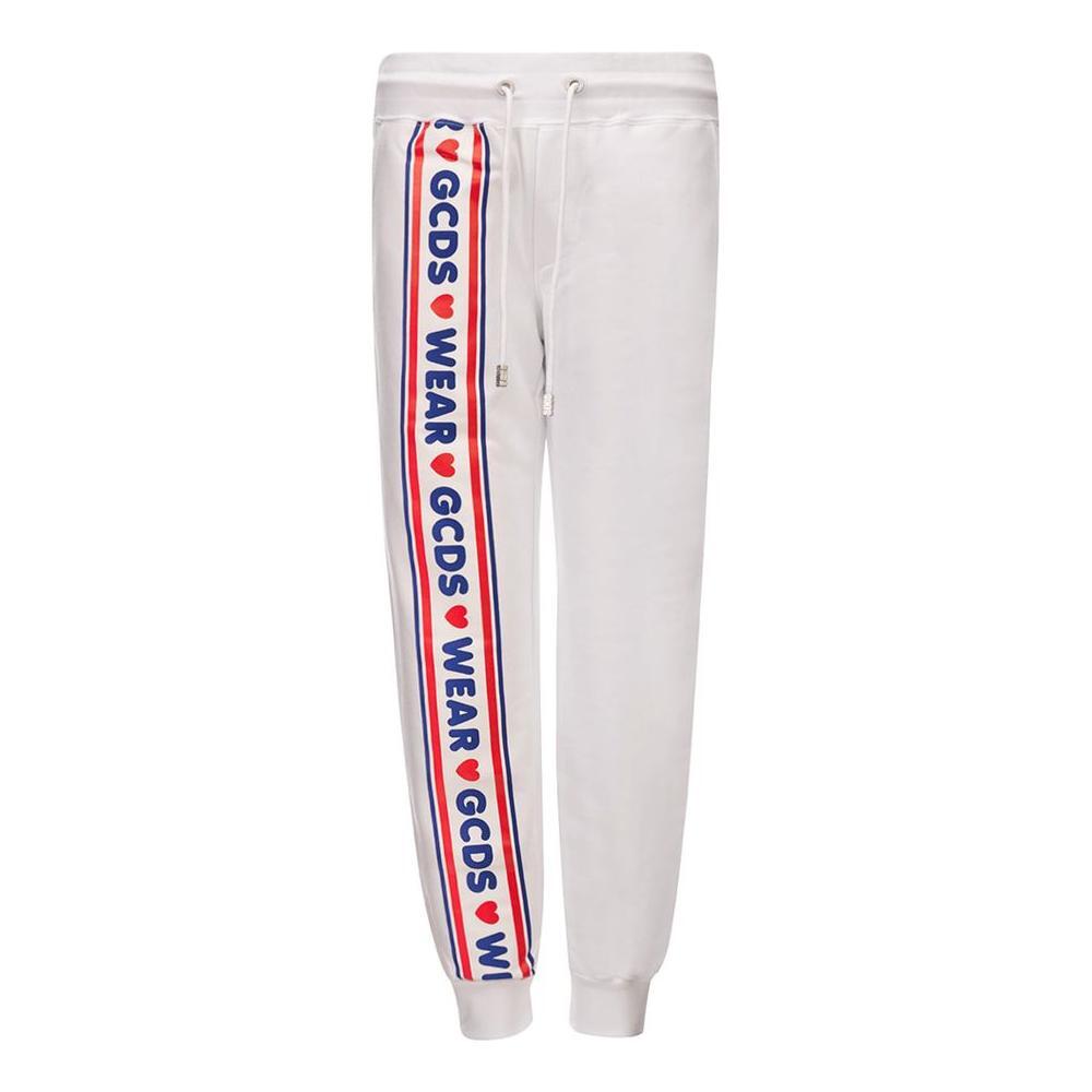 GCDS White Cotton Joggers Workout Pant