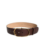 Dolce & Gabbana Brown Logo Engraved Metal Waist Buckle Belt WMB466-75