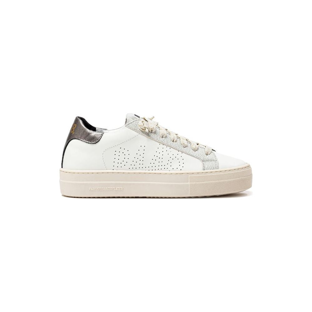 P448 White Leather Sneaker P448 Light Gray