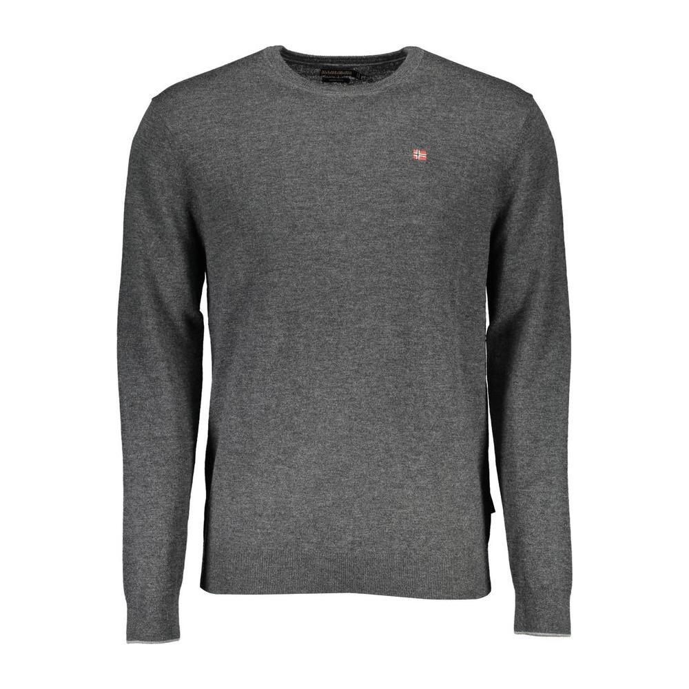 Napapijri Gray Wool Men Sweater NA-15756-S
