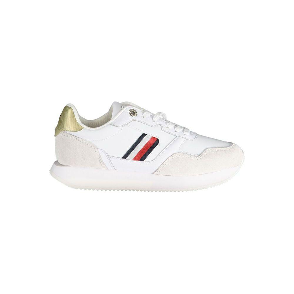 Tommy Hilfiger White Leather Women Sneaker Tommy Hilfiger Lavender