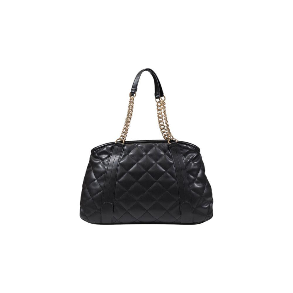 Liu Jo black polyethylene handbag with quilted design and chain handles, perfect for spring/summer collection, 100% polyurethane.