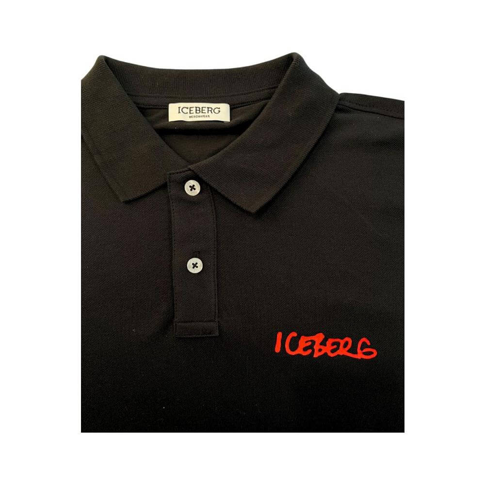 Iceberg Black Cotton Men Polo Shirt