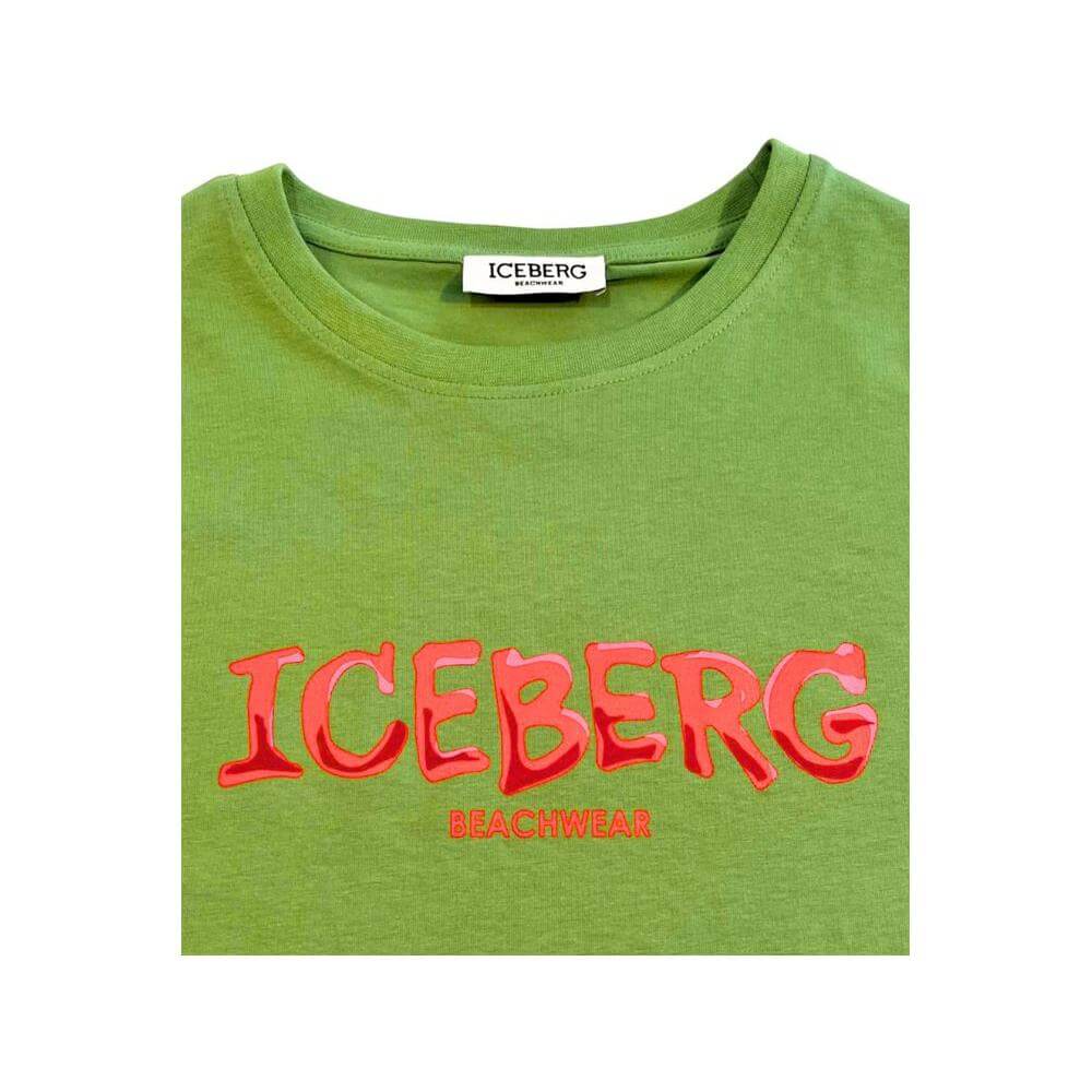 Iceberg Green Cotton Men T-Shirt