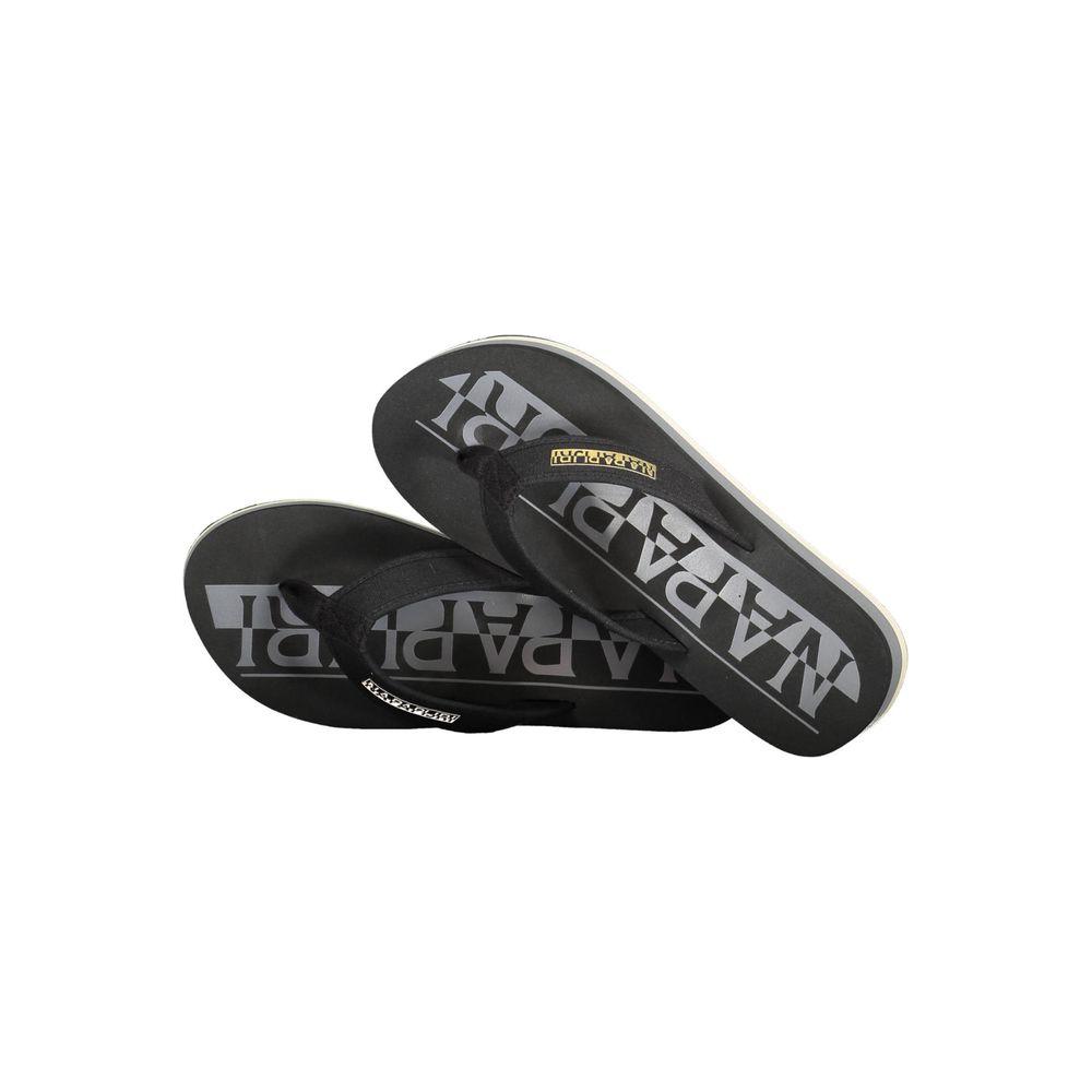 Napapijri Chic Black Contrast Detail Flip Flops Napapijri Dark Slate Gray