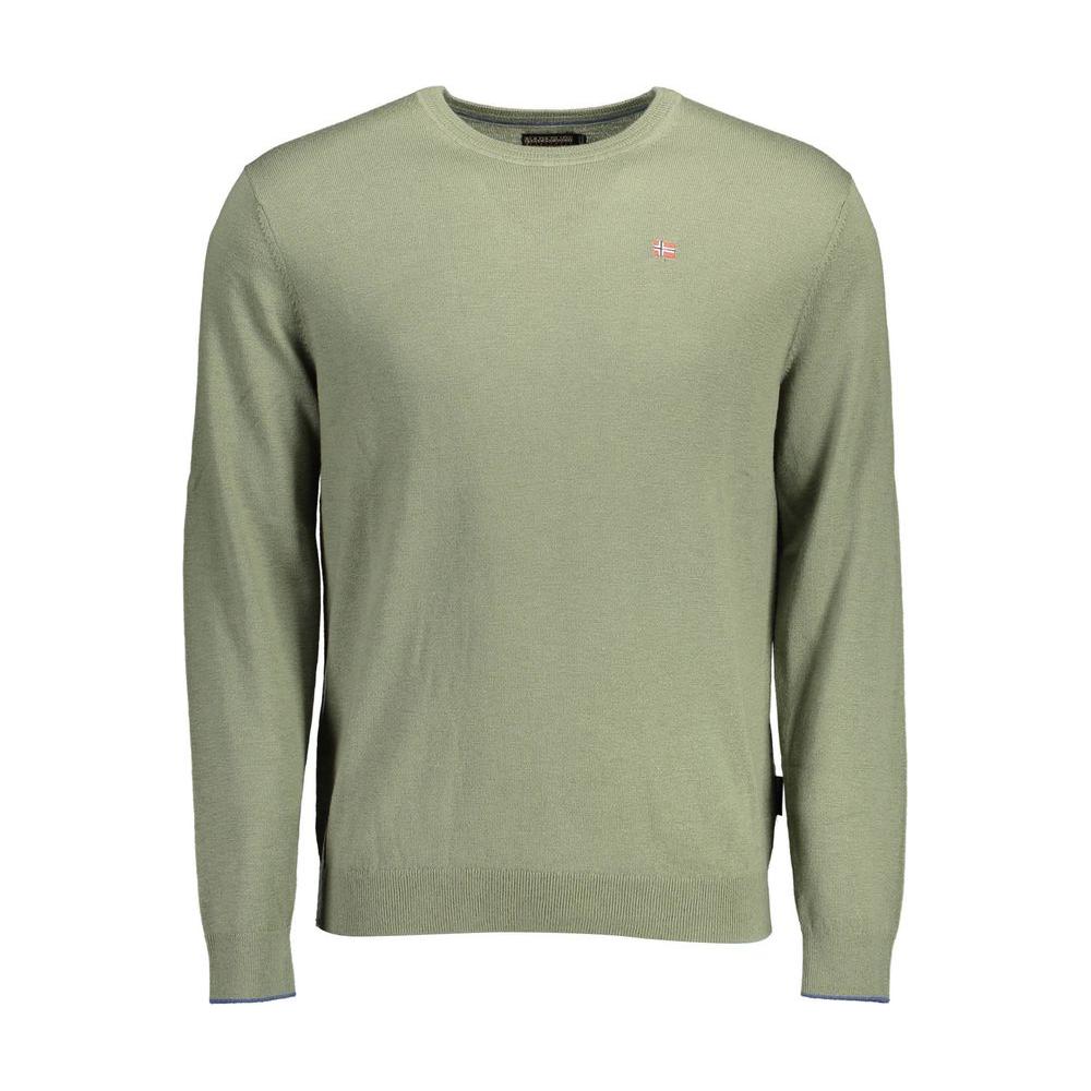 Napapijri Green Wool Men Sweater Napapijri Dark Sea Green