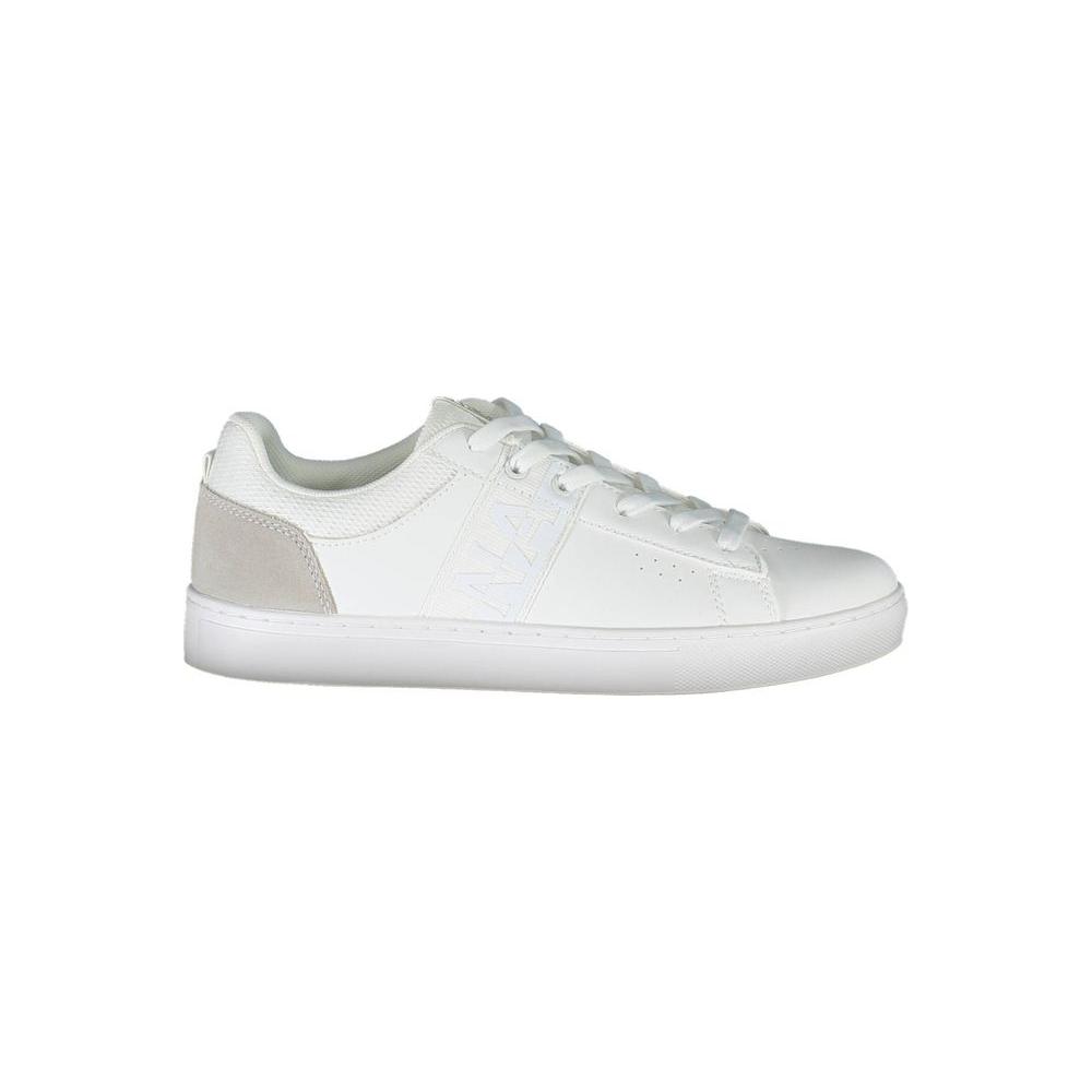 Napapijri White Leather Women Sneaker Napapijri Light Gray
