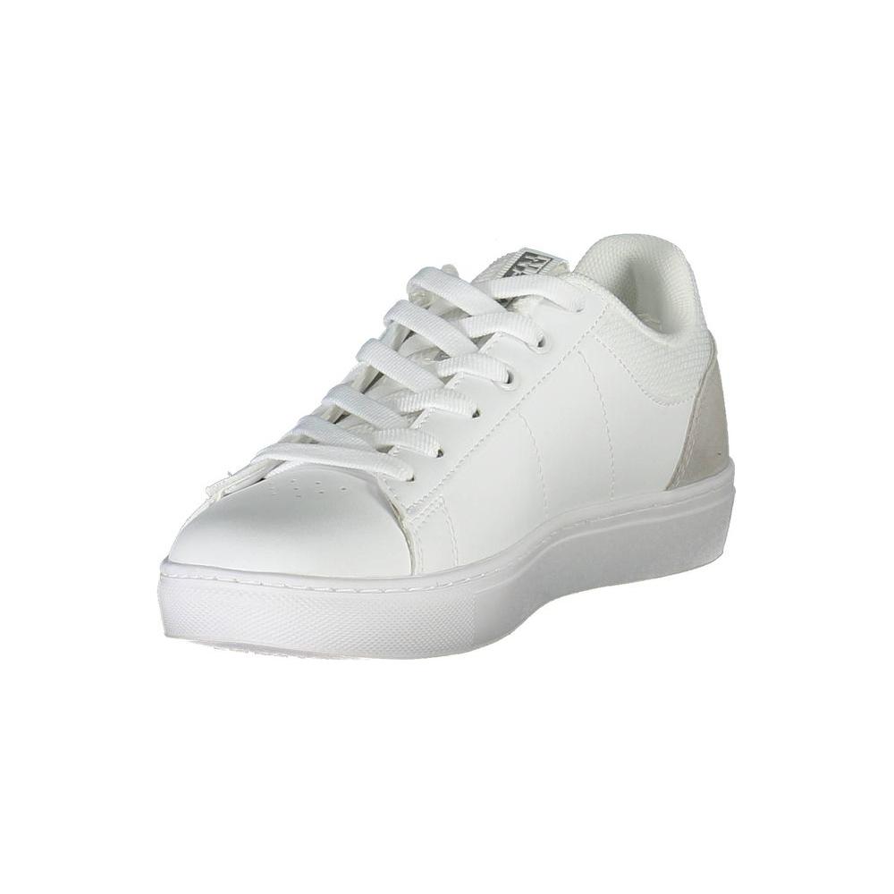 Napapijri White Leather Women Sneaker Napapijri Light Gray
