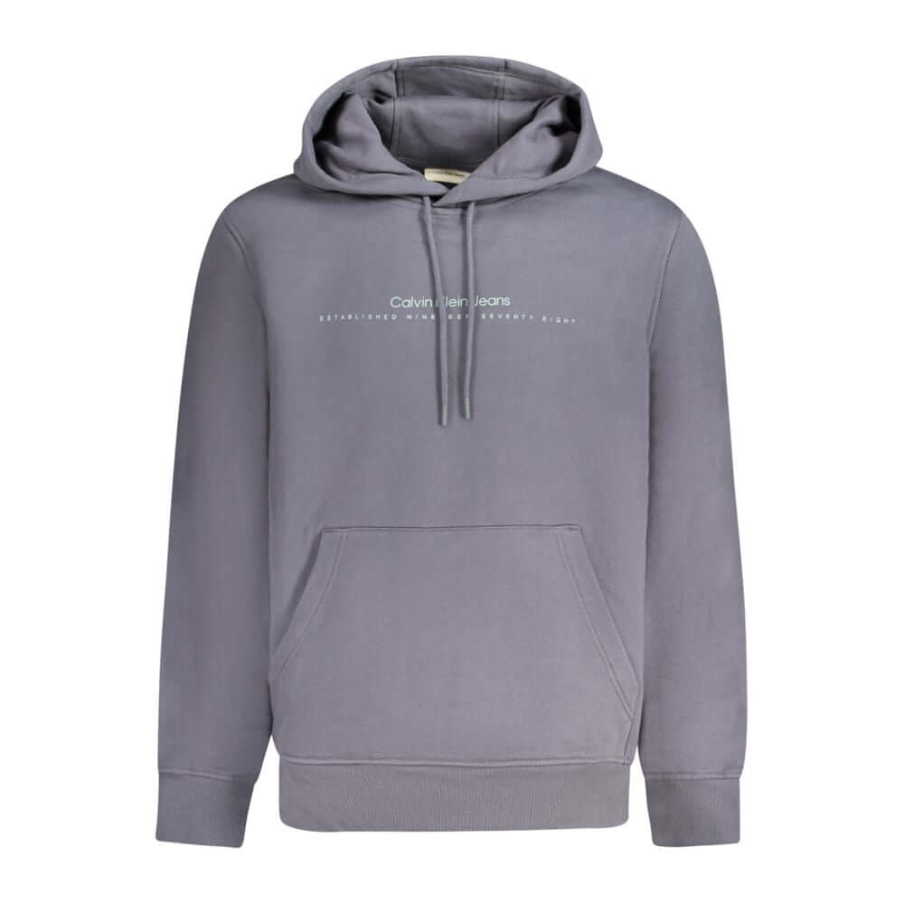 Calvin Klein Blue Cotton Men Sweater Calvin Klein Slate Gray
