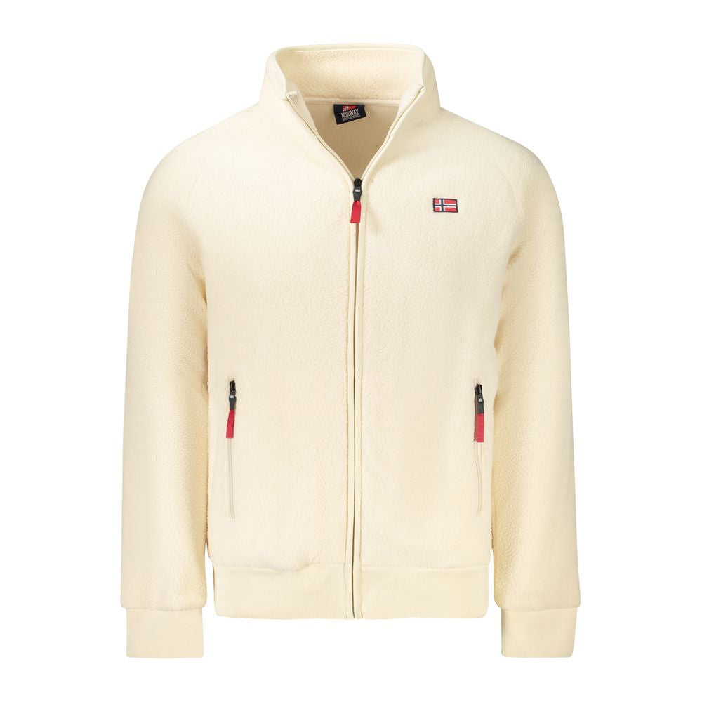 Norway 1963 White Polyester Men's Sports Jacket with Four Pockets and Zip Closure