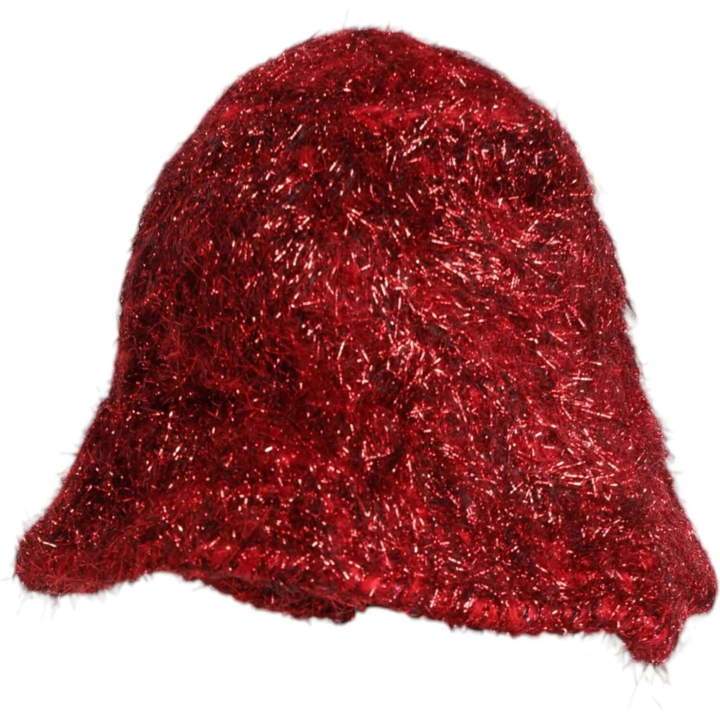 Dolce & Gabbana red tinsel wide brim bucket hat made of viscose, nylon, polyester, and film fiber, featuring logo details, made in Italy.