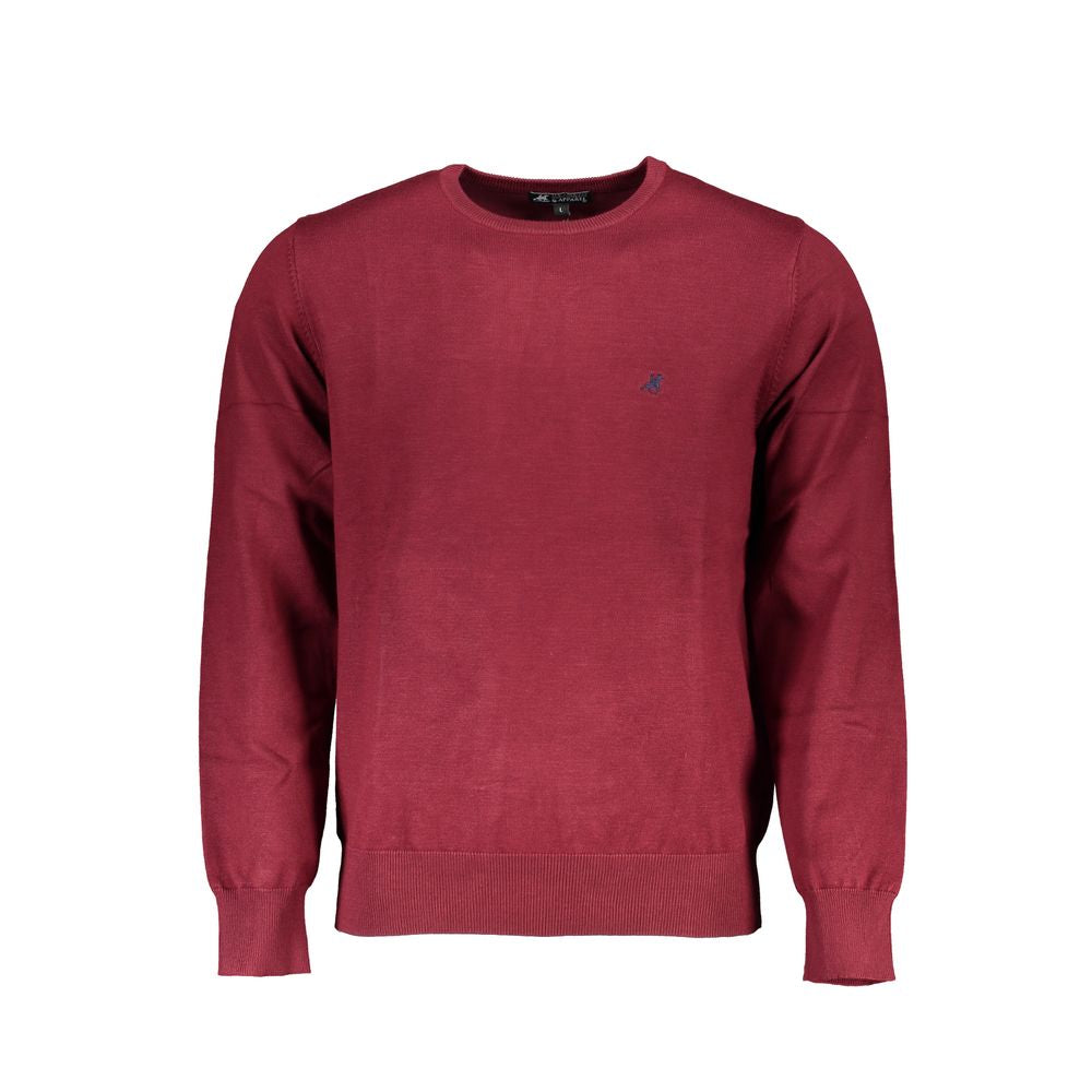 U.S. Grand Polo red nylon sweater with overlong sleeves, crew neck, contrast details, and logo embroidery.