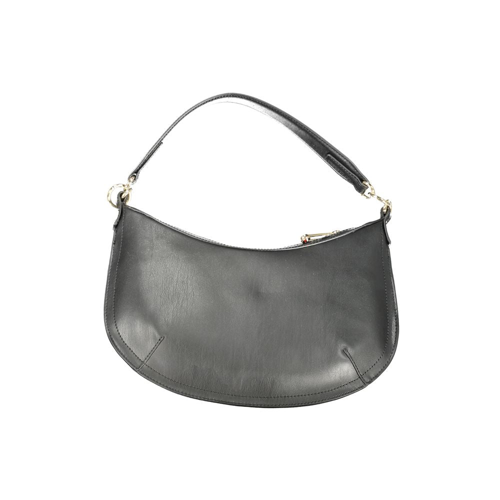 Tommy Hilfiger black polyethylene handbag with removable strap and zip closure