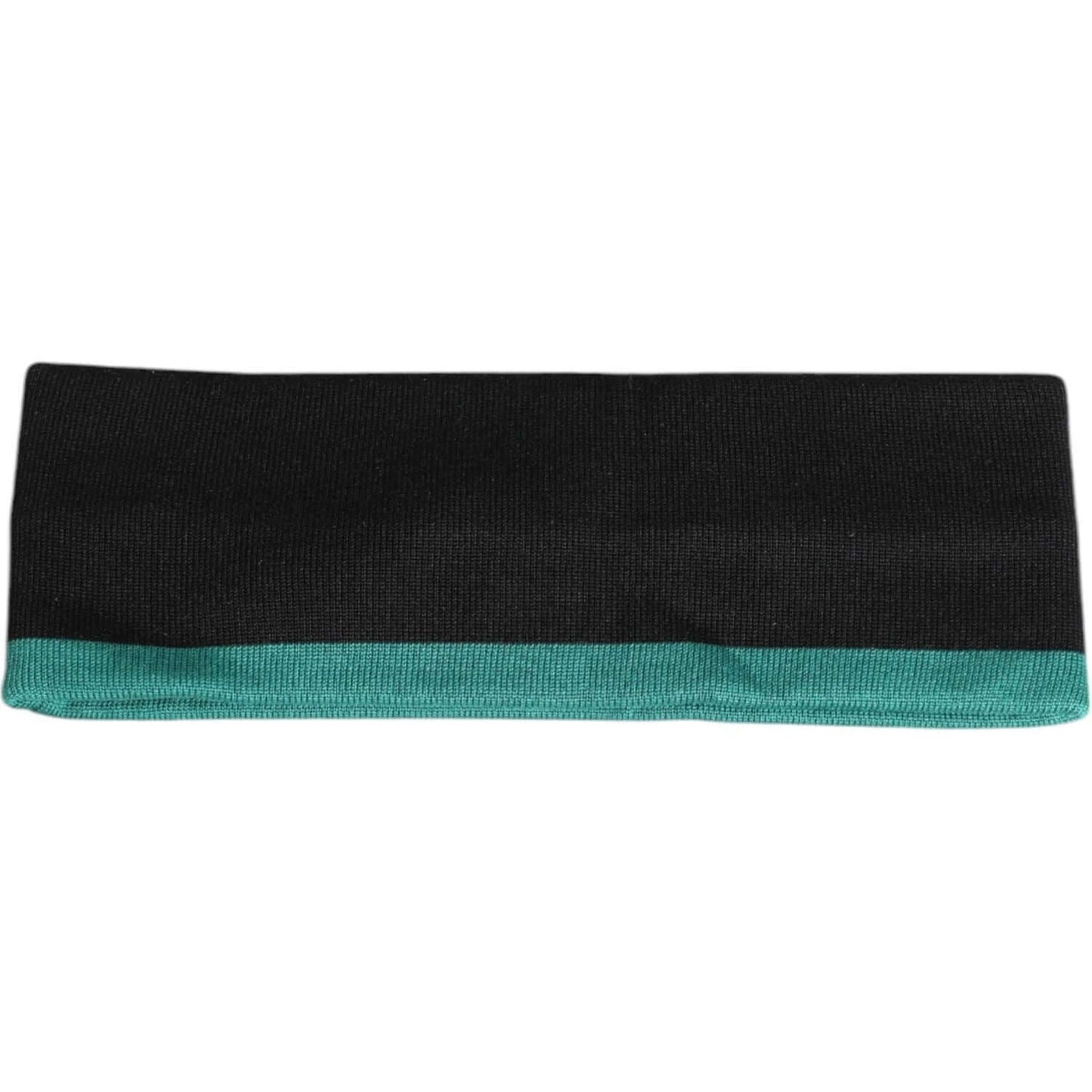 Dolce & Gabbana Black Silk Knitted DG Queen Head Band Hat Dolce & Gabbana Dark Slate Gray