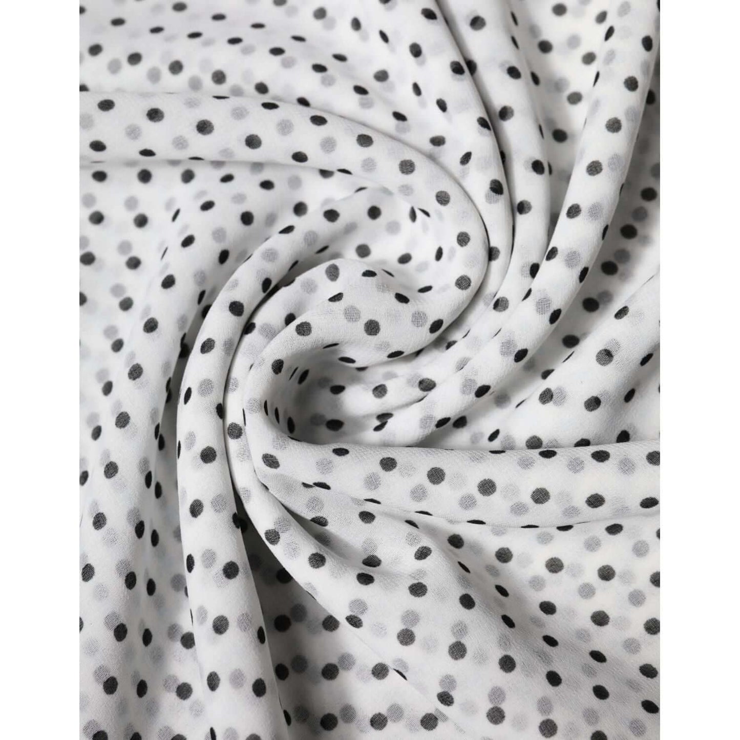 Dolce & Gabbana White Polka Dots Polyester Wrap Shawl Scarf Dolce & Gabbana Light Gray