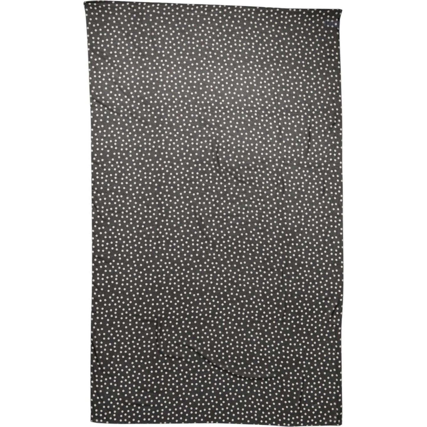 Dolce & Gabbana Black Polka Dots Polyester Wrap Shawl Scarf Dolce & Gabbana Dark Slate Gray