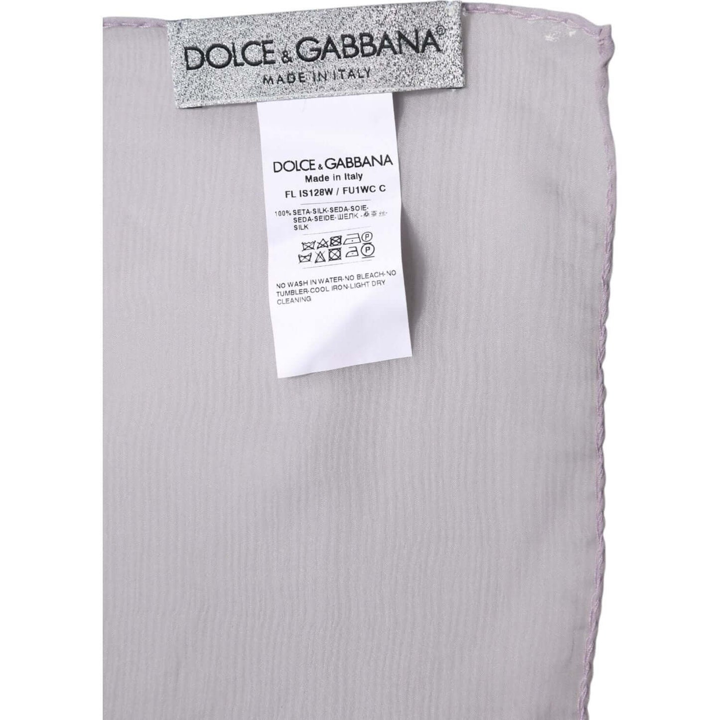 Dolce & Gabbana Purple Silk Rectangle Wrap Shawl Scarf Dolce & Gabbana Gray