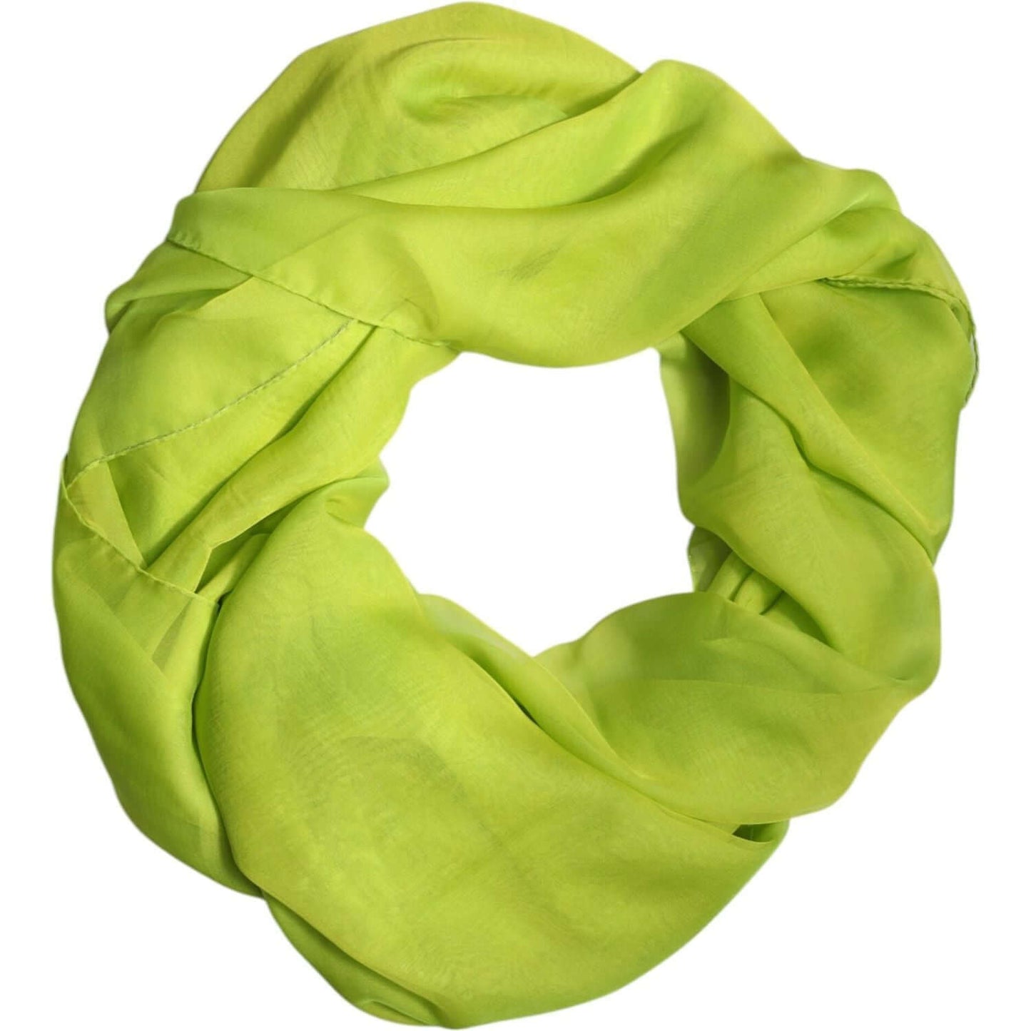 Dolce & Gabbana Green Silk Rectangle Wrap Shawl Neck Warmer Scarf Dolce & Gabbana Yellow Green