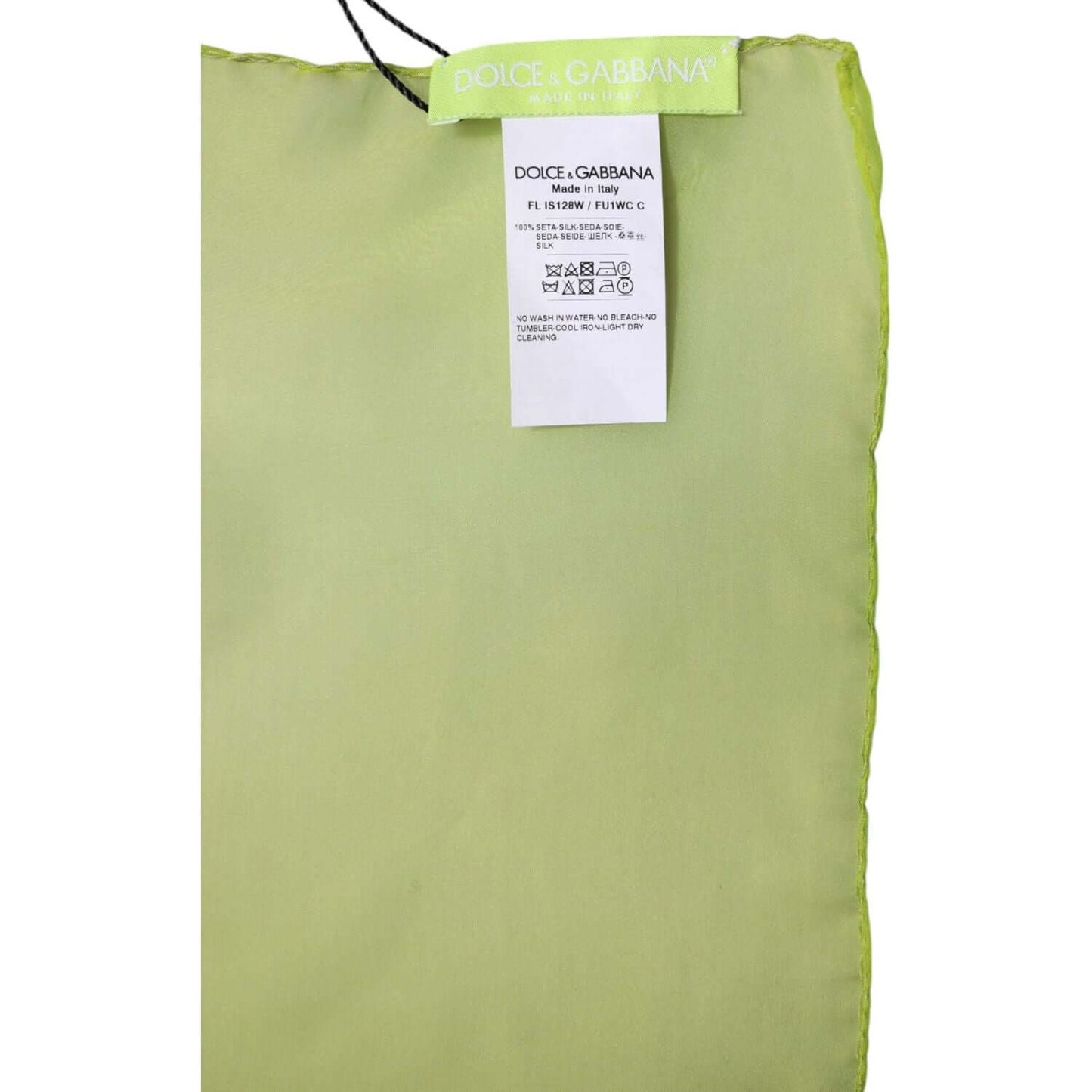 Dolce & Gabbana Green Silk Rectangle Wrap Shawl Neck Warmer Scarf Dolce & Gabbana Dark Khaki