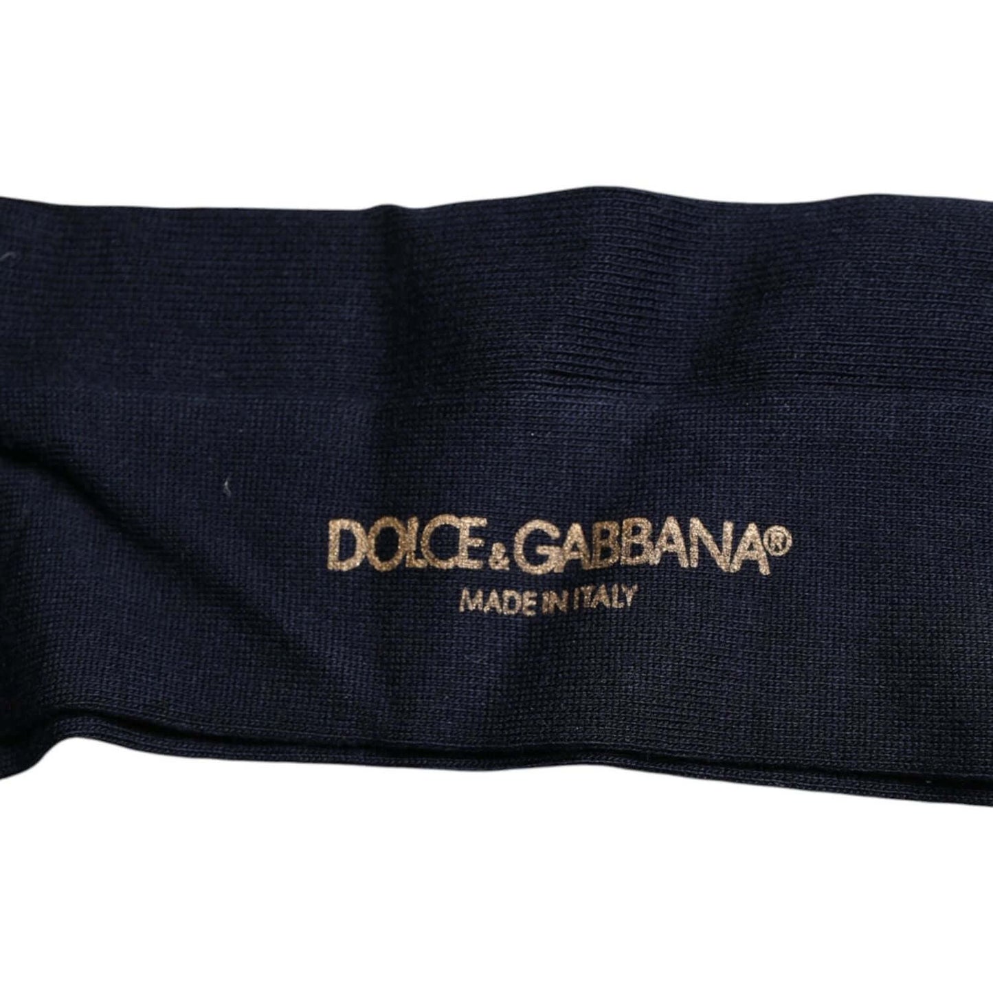 Dolce & Gabbana Black Viscose Logo Over The Calf Socks Dolce & Gabbana Black