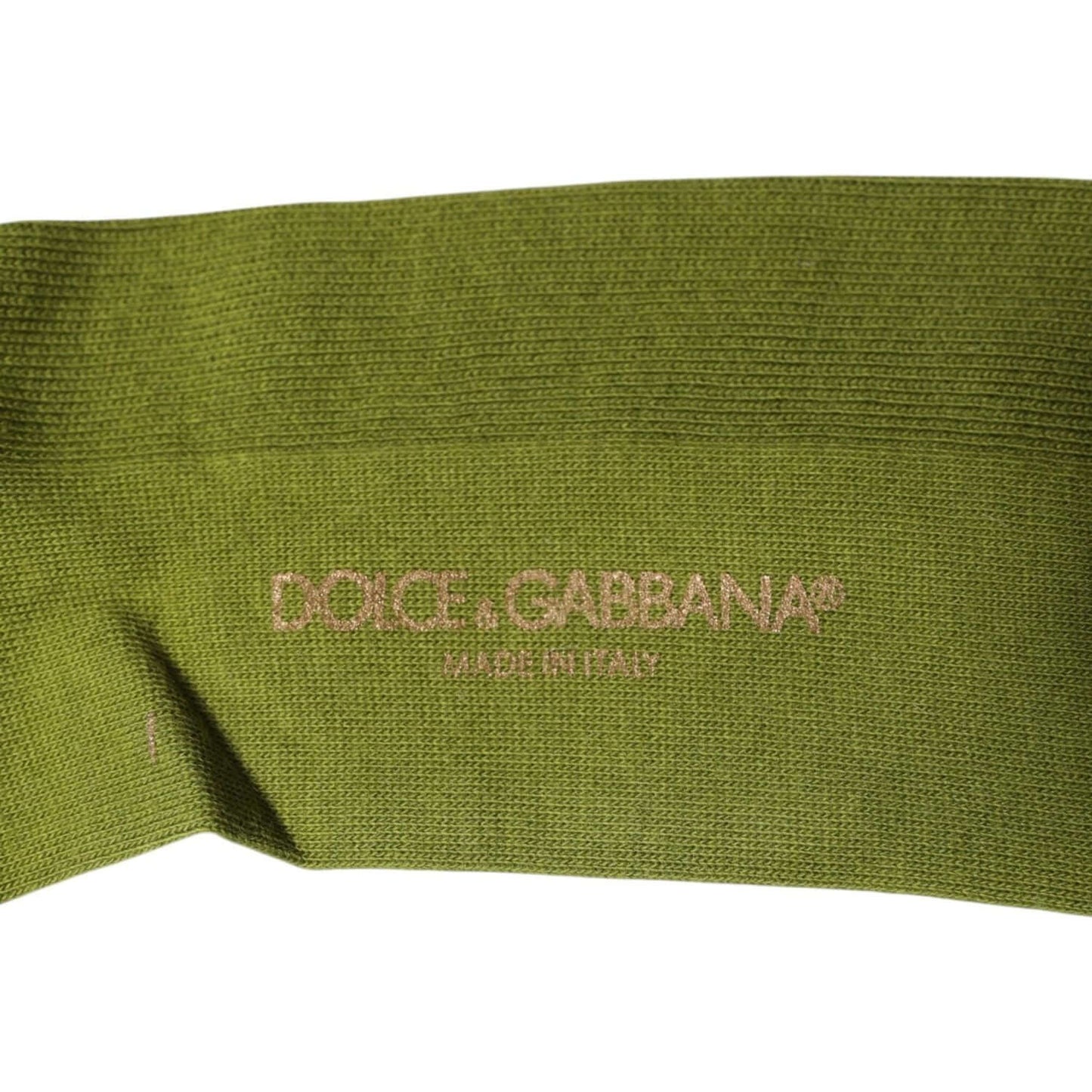 Dolce & Gabbana Green Cotton Logo Over The Calf Socks Dolce & Gabbana Dark Olive Green