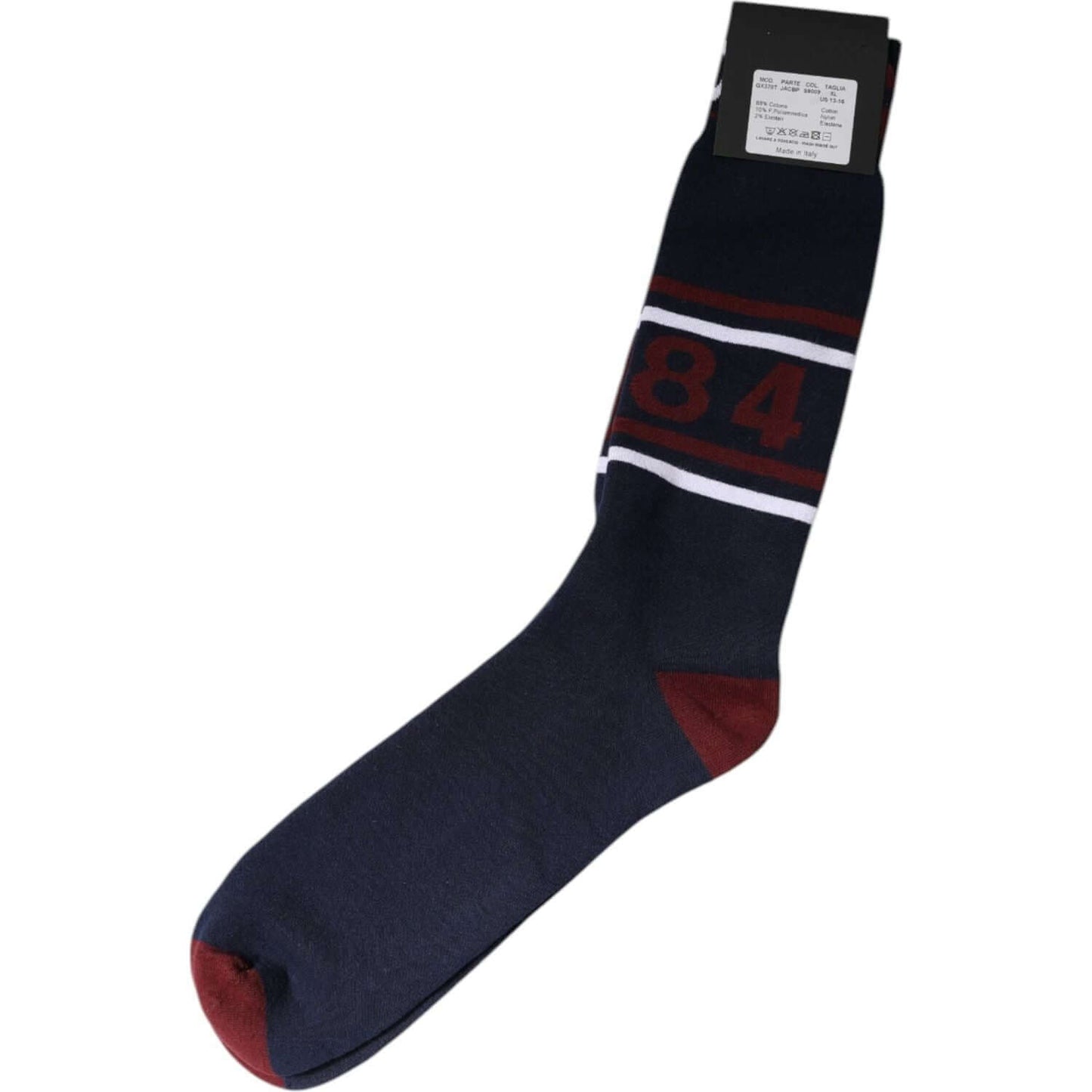 Dolce & Gabbana Blue Cotton Logo Mid Calf Men Socks Dolce & Gabbana Black