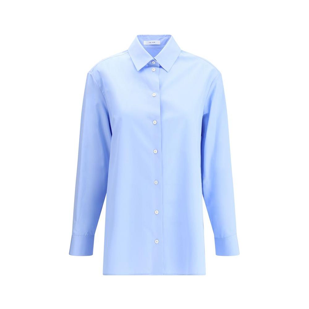 The Row Sisilia Cotton Shirt with classic collar and button closure, emphasizing timeless and minimal elegance.