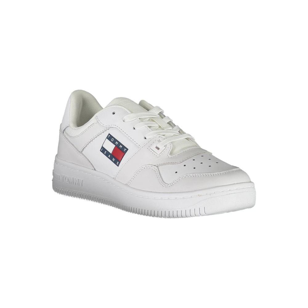 Tommy Hilfiger White Polyester Women Sneaker Tommy Hilfiger Light Gray